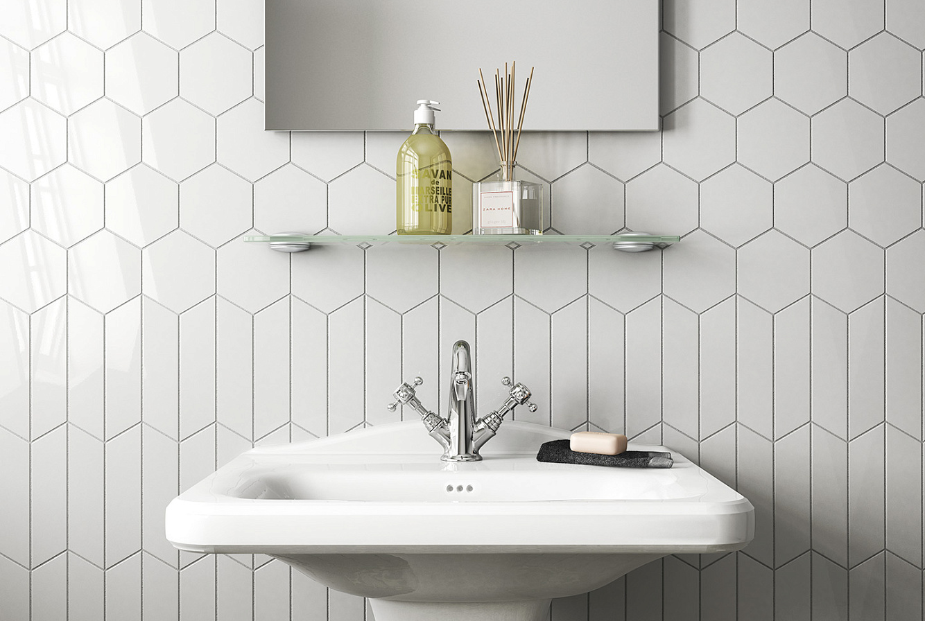 CHEVRON WALL WHITE